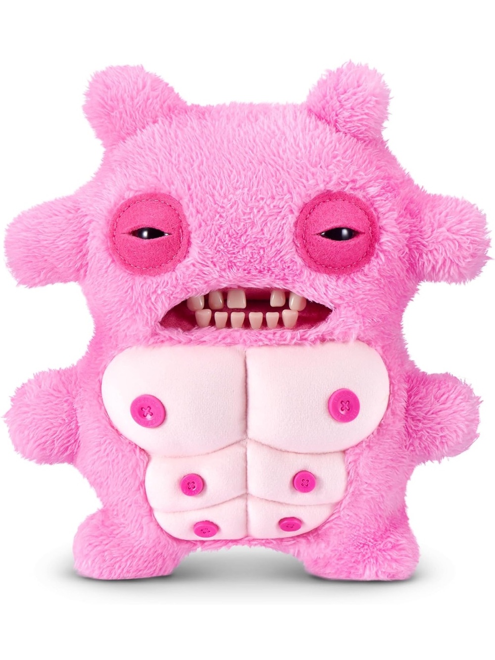 Zuru Nipple Fuggs Pink Plush Monster Toy with Button Belly - Kids Plush Creature